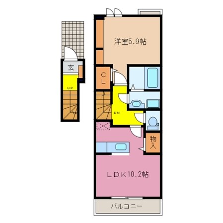 伊勢朝日駅 徒歩35分 2階の物件間取画像